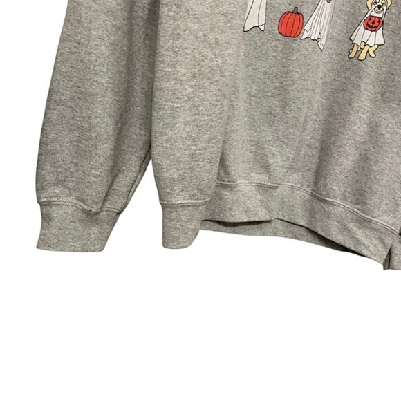 Halloween Graphic Crewneck Sweatshirt Ghost Dogs Print Size Medium - Picture 3 of 9